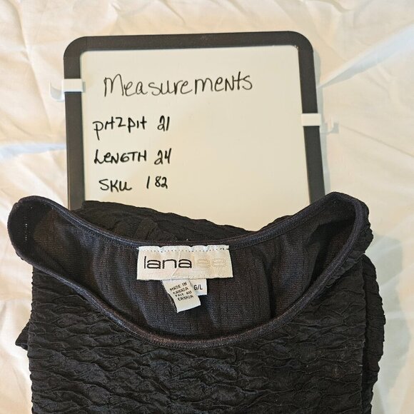 Women's Vintage Lana Lee Black 3/4 Sleeve Blouse Size Large - Picture 6 of 6